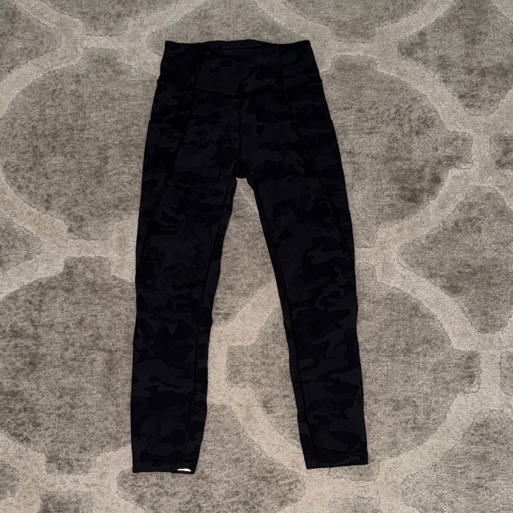 Lululemon Athletica Black Camouflage Leggings